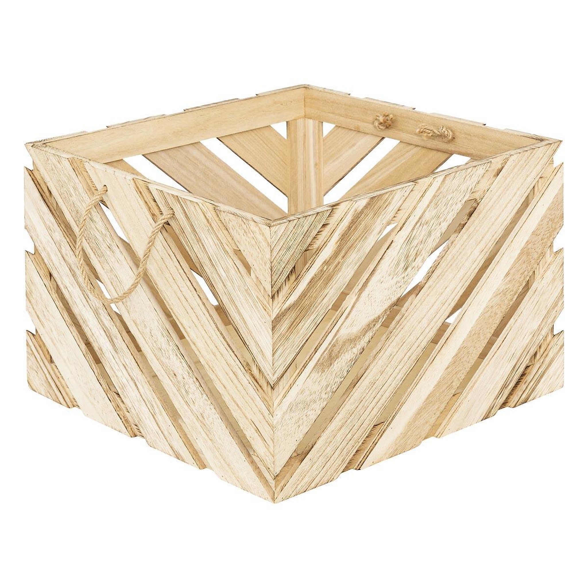 Voir la diapositive 2 : ATMOSPHERA Lot de 2 caisses en bois  sulei  37cm naturel
