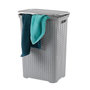 Voir la diapositive 2 : Kela line Panier à linge avec couvercle 60l gris clair - 23411