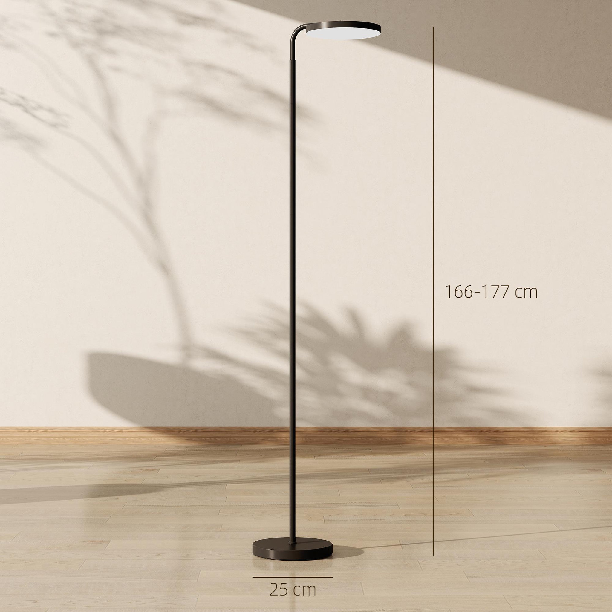 Voir la diapositive 3 : HOMCOM Lampadaire led sur pied - tête rotative 350° - réglable télécommande métal noir