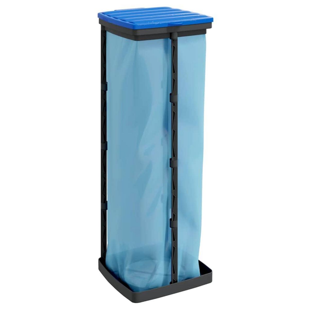 VIDAXL Porte-sacs poubelles 2 pcs noir et bleu 120 L PP