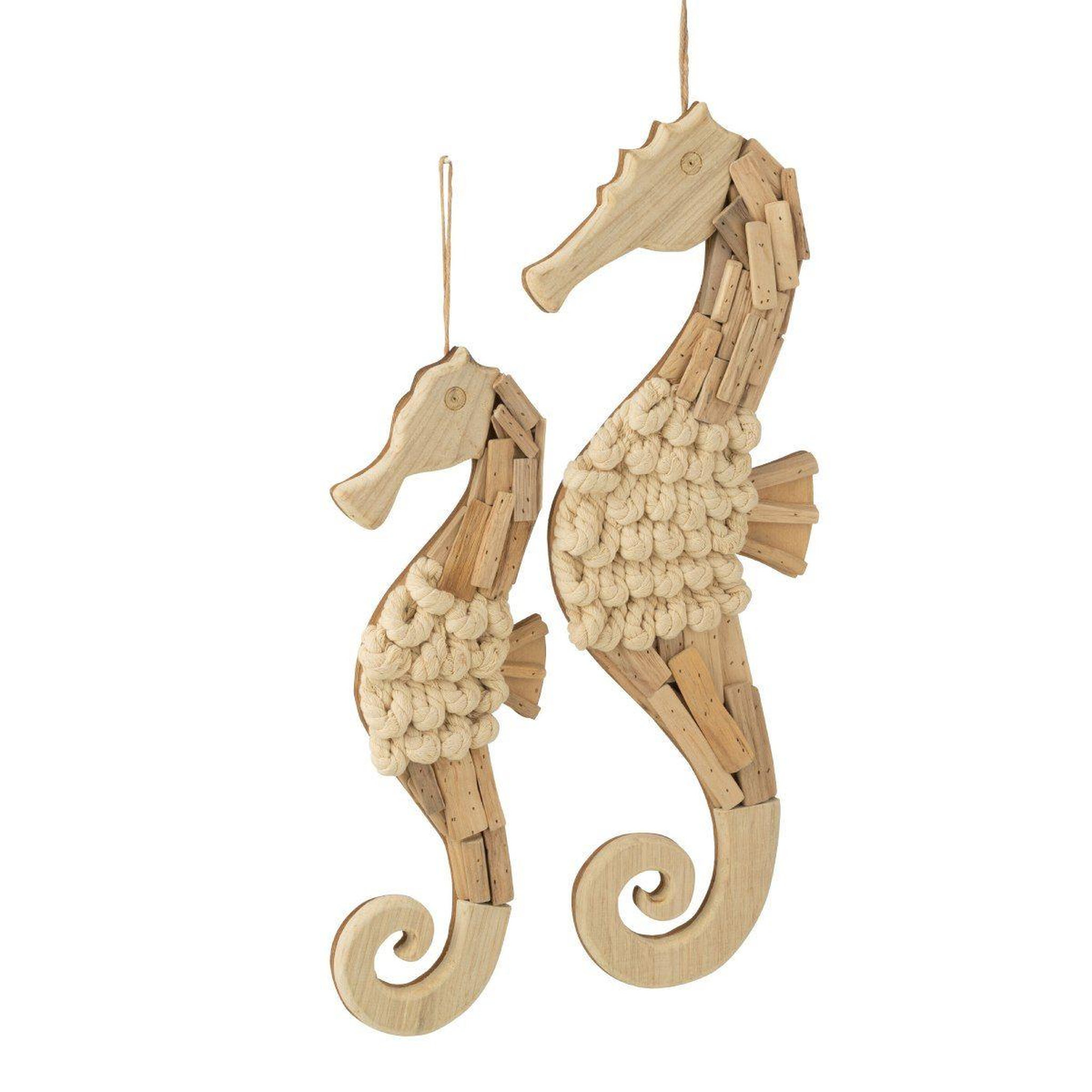 Voir la diapositive 2 : J-LINE Hippocampe déco à suspendre  bali  59cm naturel
