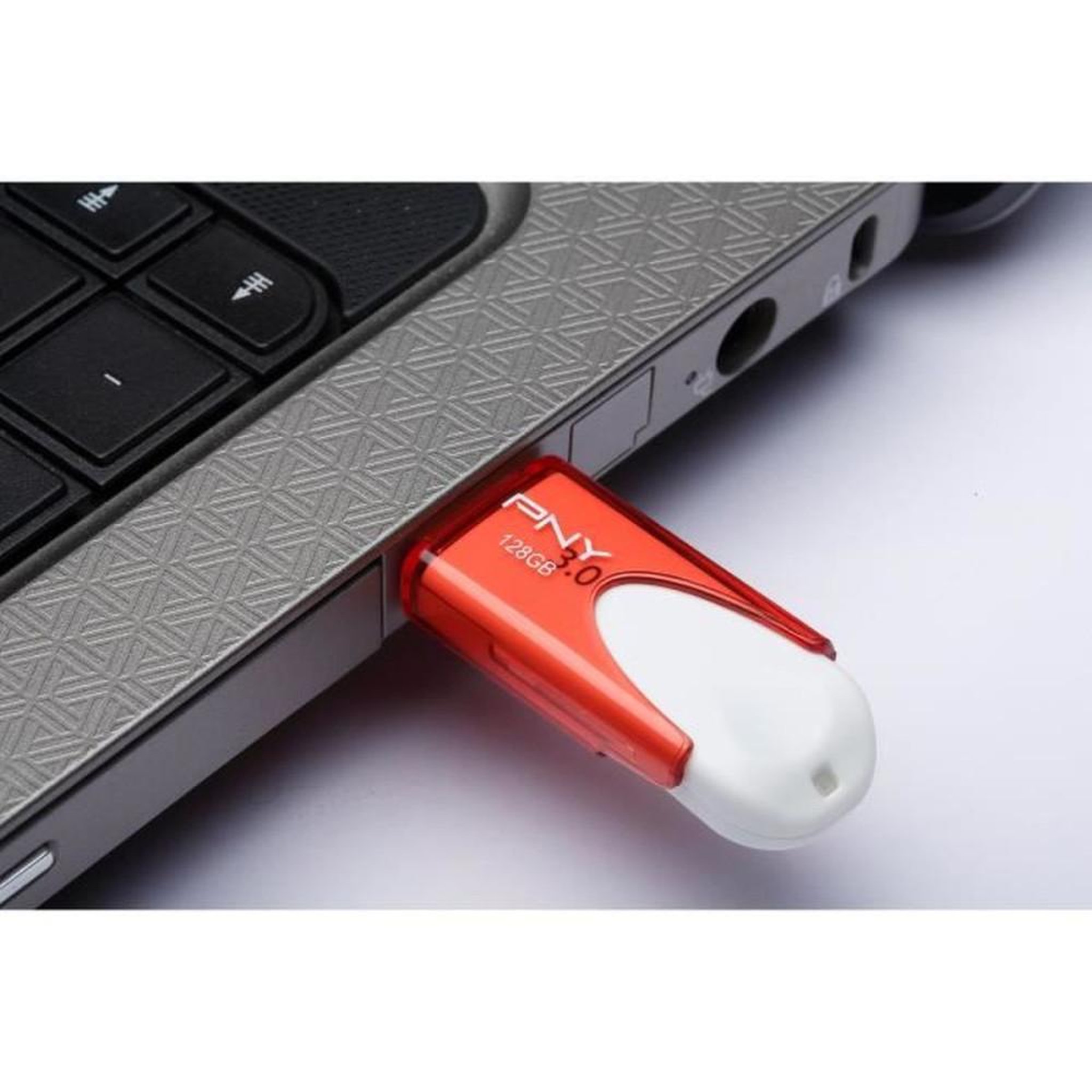Voir la diapositive 3 : PNY Clé USB 128 Go USB 3.0 Type-A PNY Attaché 4 rouge et blanche, jusqu'à 80 Mo/s