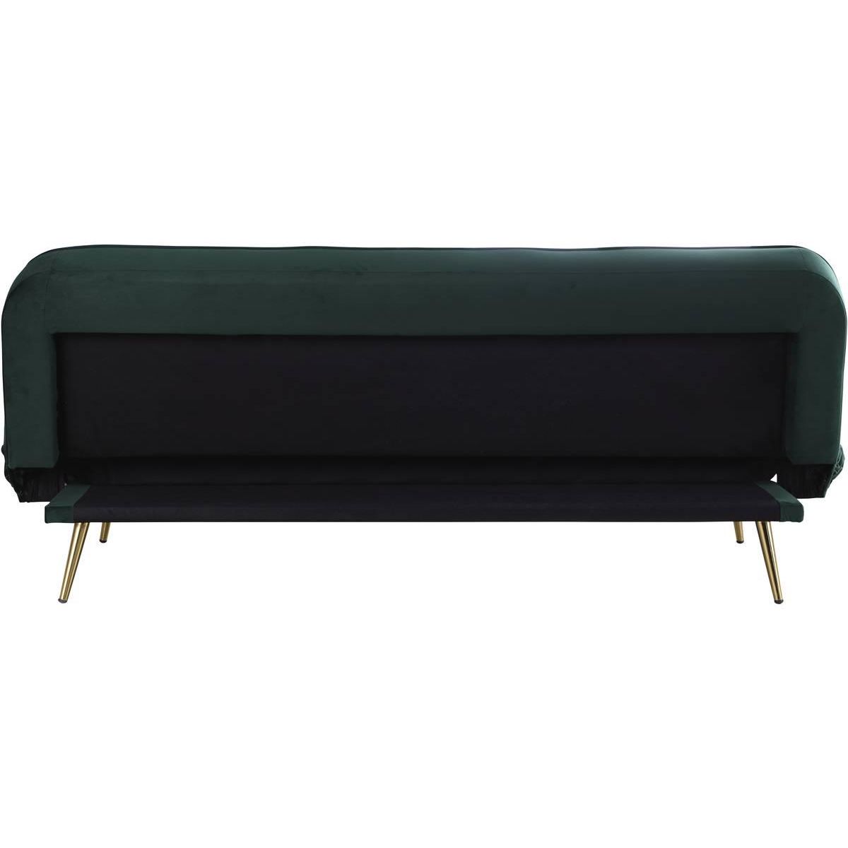 Habitat et Jardin Canapé Clic Clac velours  James  - 180 x  83 x 75 cm - 3 places - Vert foncé.