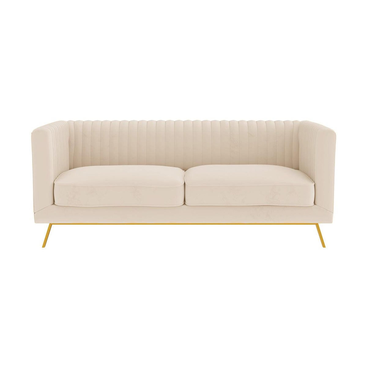 Rendez vous déco Canapé 2 places en velours beige-Gatsby