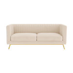 Rendez vous déco Canapé 2 places en velours beige-Gatsby