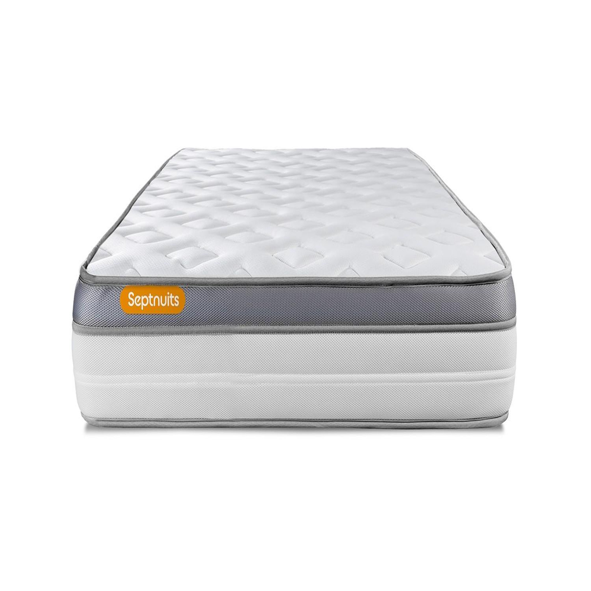 SEPTNUITS Matelas Memo Zen Mousse à mémoire de forme 5 zones de confort MAXI épaisseur. Coloris disponibles : Blanc