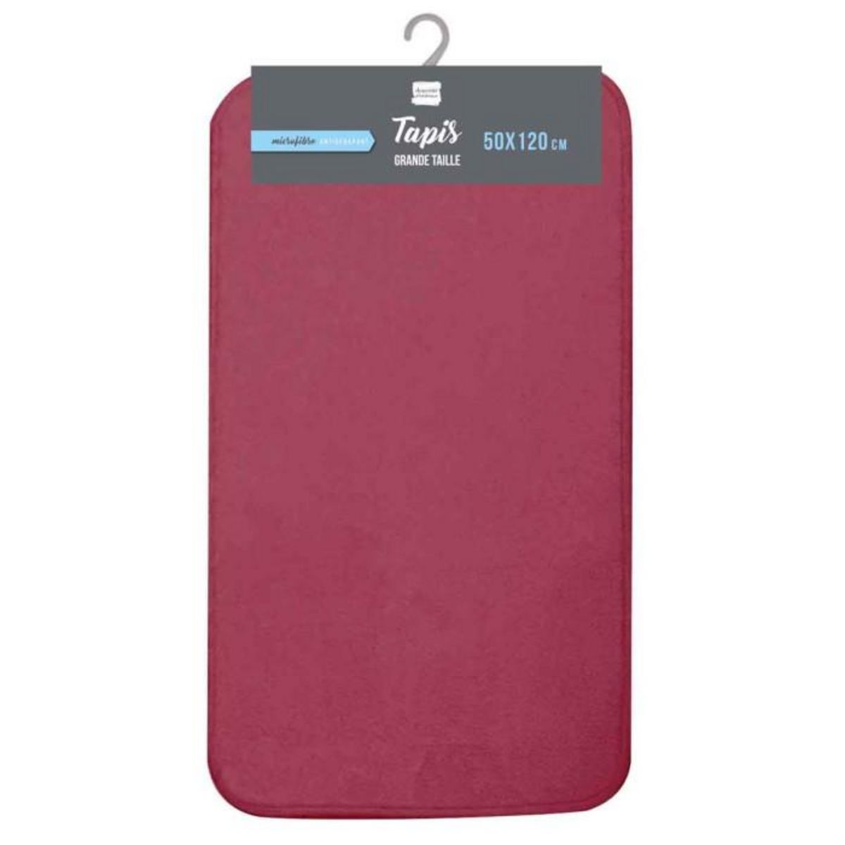 Paris Prix Tapis de Bain Microfibre  Vitamine  50x120cm Framboise