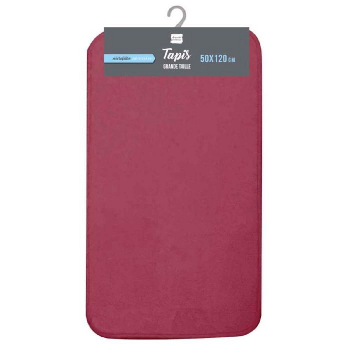 Paris Prix Tapis de Bain Microfibre  Vitamine  50x120cm Framboise