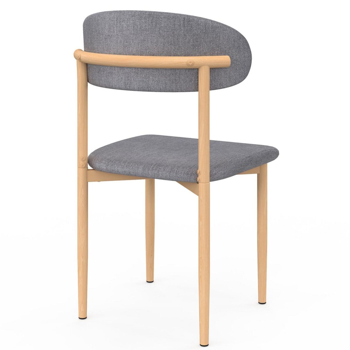 ID MARKET Lot de 6 chaises scandinaves CELESTINE en tissu gris clair effet chiné pour salle à manger