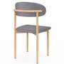 Voir la diapositive 4 : ID MARKET Lot de 6 chaises scandinaves CELESTINE en tissu gris clair effet chiné pour salle à manger