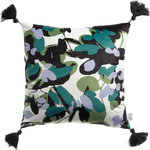 Les Ateliers du Linge Coussin imprime 100% polyester sanae. Coloris disponibles : Vert