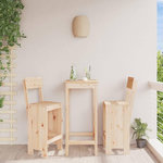 VIDAXL Tabourets de bar lot de 2 40x48,5x115,5 cm bois massif de pin