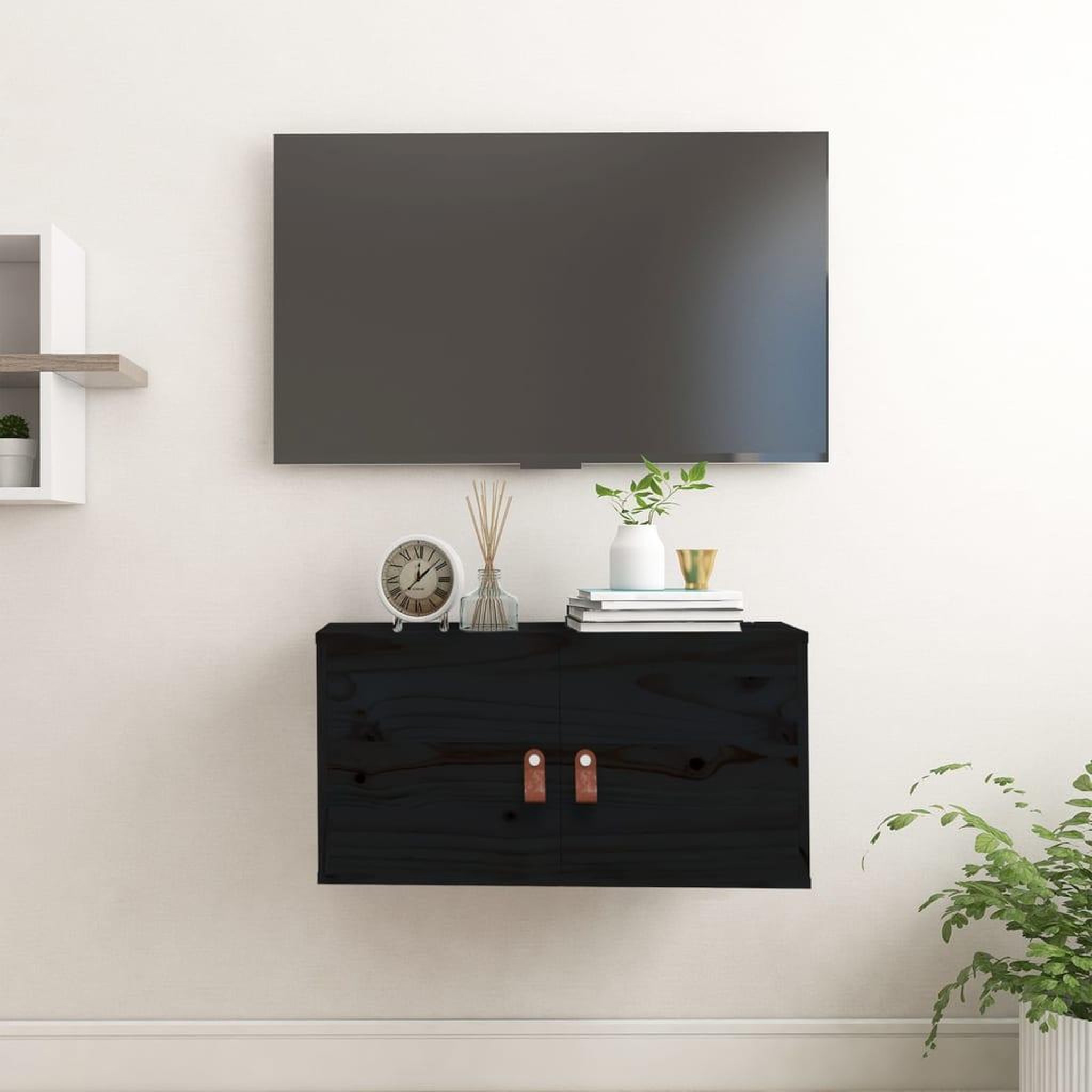 Voir la diapositive 1 : VIDAXL Armoire murale Noir 60x30x30 cm Bois de pin massif