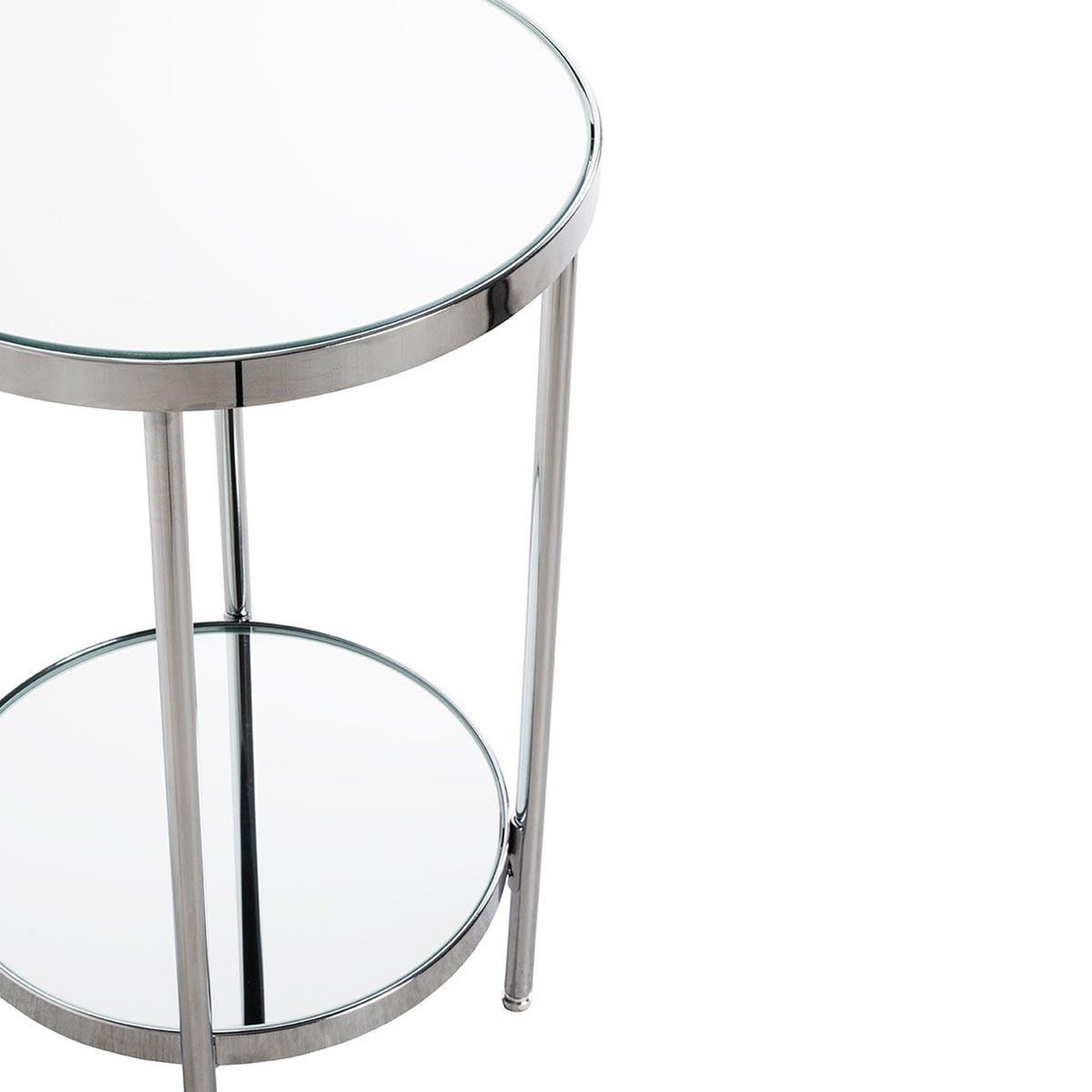 Voir la diapositive 3 : Paris Prix Table d'Appoint Ronde Design  Palace  46cm Chrome