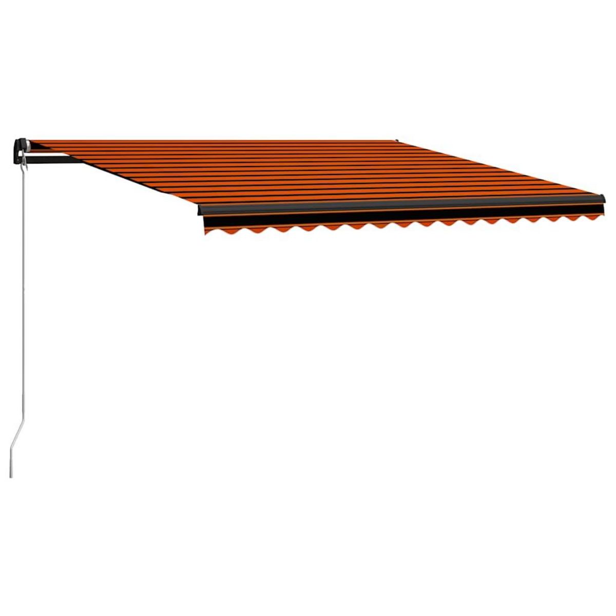 VIDAXL Auvent manuel retractable avec LED 450x300 cm Orange et marron