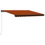 Voir la diapositive 2 : VIDAXL Auvent manuel retractable avec LED 450x300 cm Orange et marron