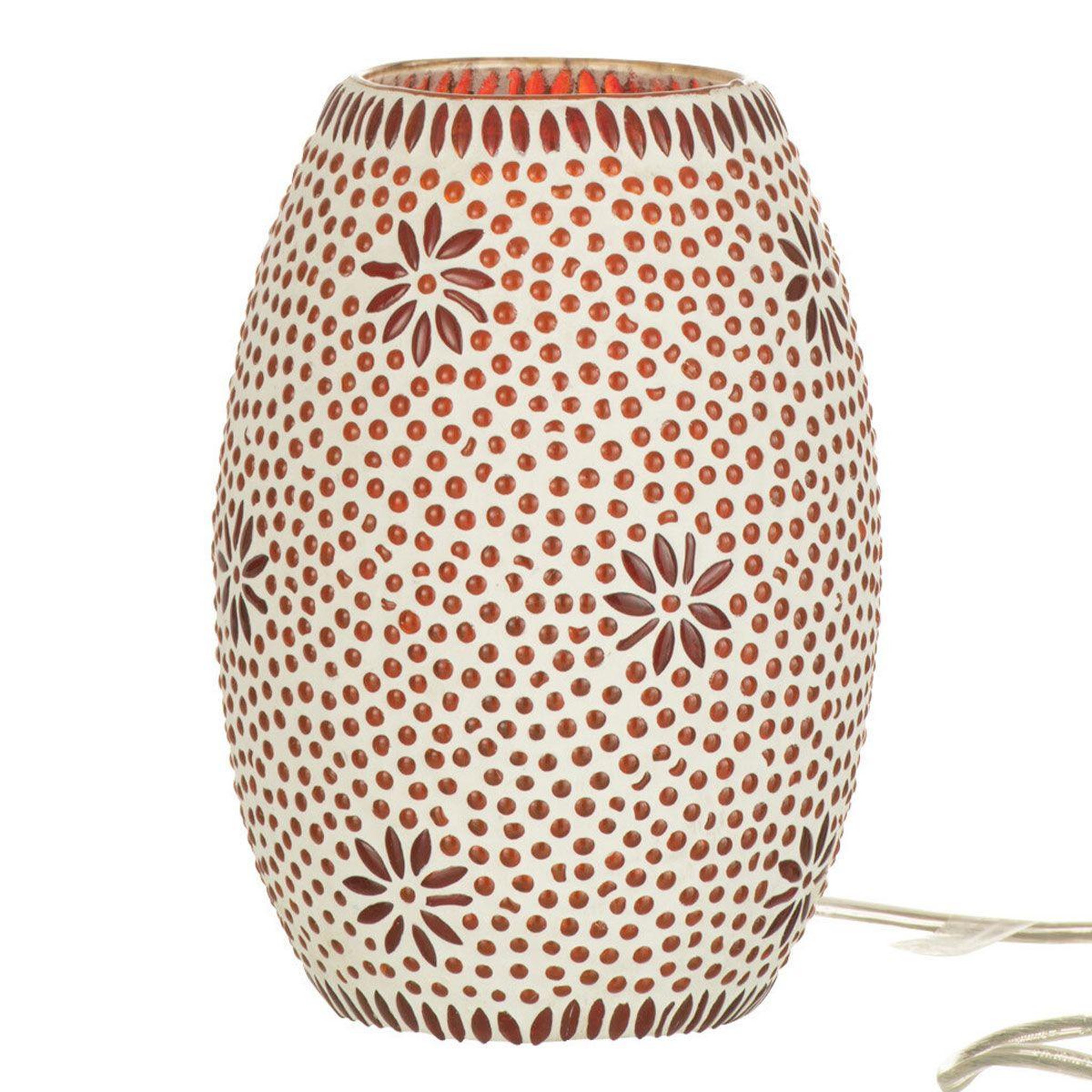 Voir la diapositive 1 : J-LINE Lampe à Poser en Verre  Bram  20cm Rouge