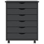 Voir la diapositive 4 : VIDAXL Armoire roulante avec tiroirs MOSS gris bois de pin solide