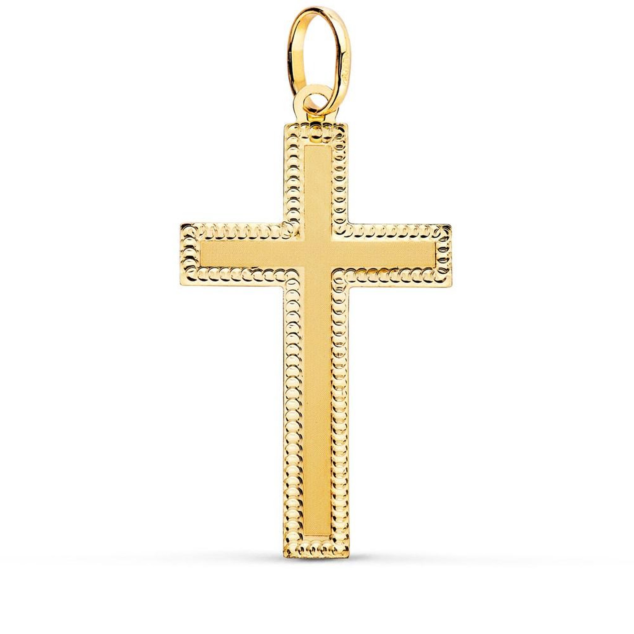 L'ATELIER D'AZUR Pendentif  - Médaille Croix Or 18 Carats 750 Jaune - Chaine Offerte