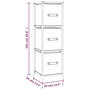 Voir la diapositive 6 : VIDAXL Armoire de rangement 3 tiroirs en tissu Gris 34x34x101 cm Acier