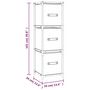 Voir la diapositive 6 : VIDAXL Armoire de rangement 3 tiroirs en tissu Gris 34x34x101 cm Acier