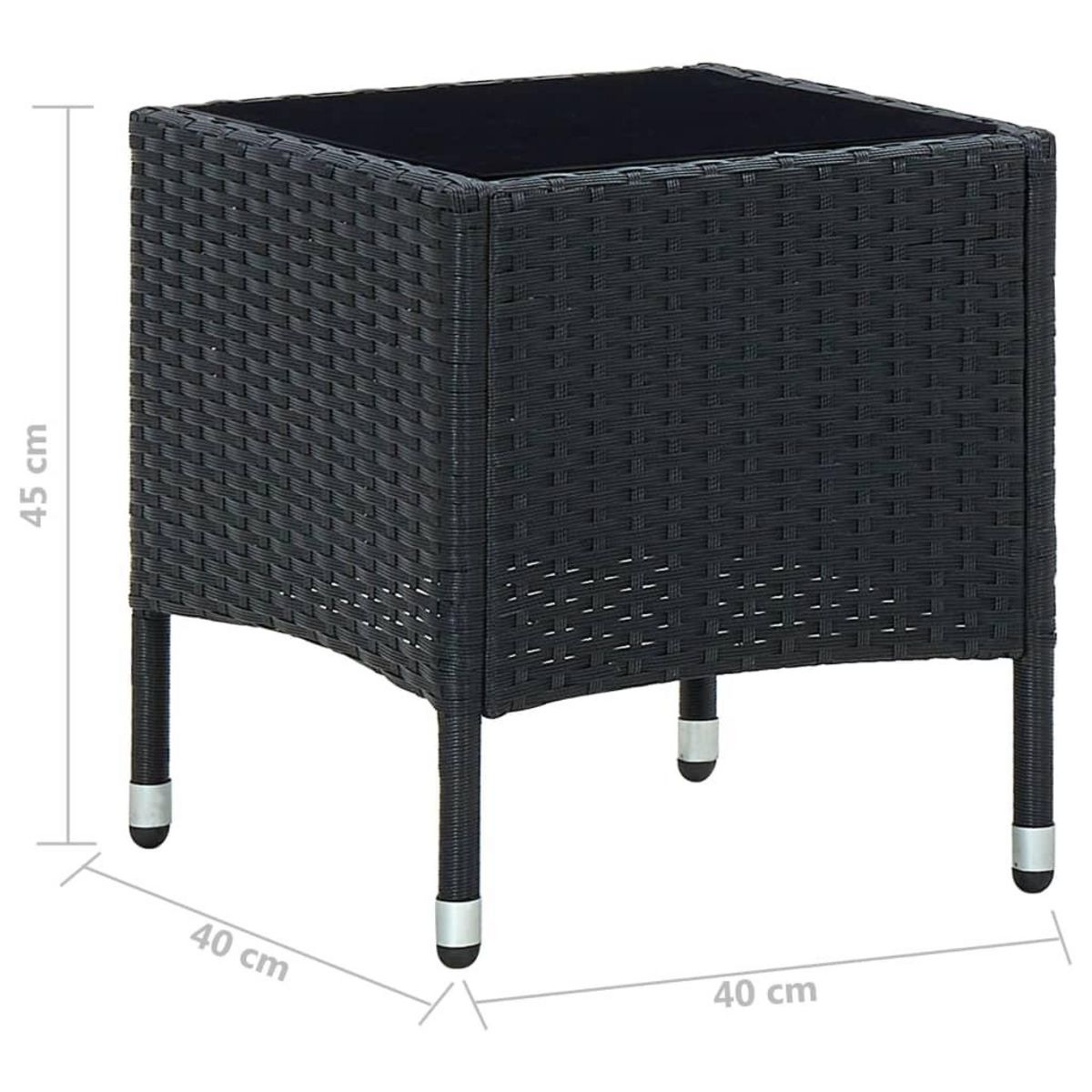 VIDAXL Table de jardin Noir 40x40x45 cm Resine tressee