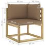 Voir la diapositive 6 : VIDAXL Canape d'angle de jardin avec coussins Bois impregne de vert