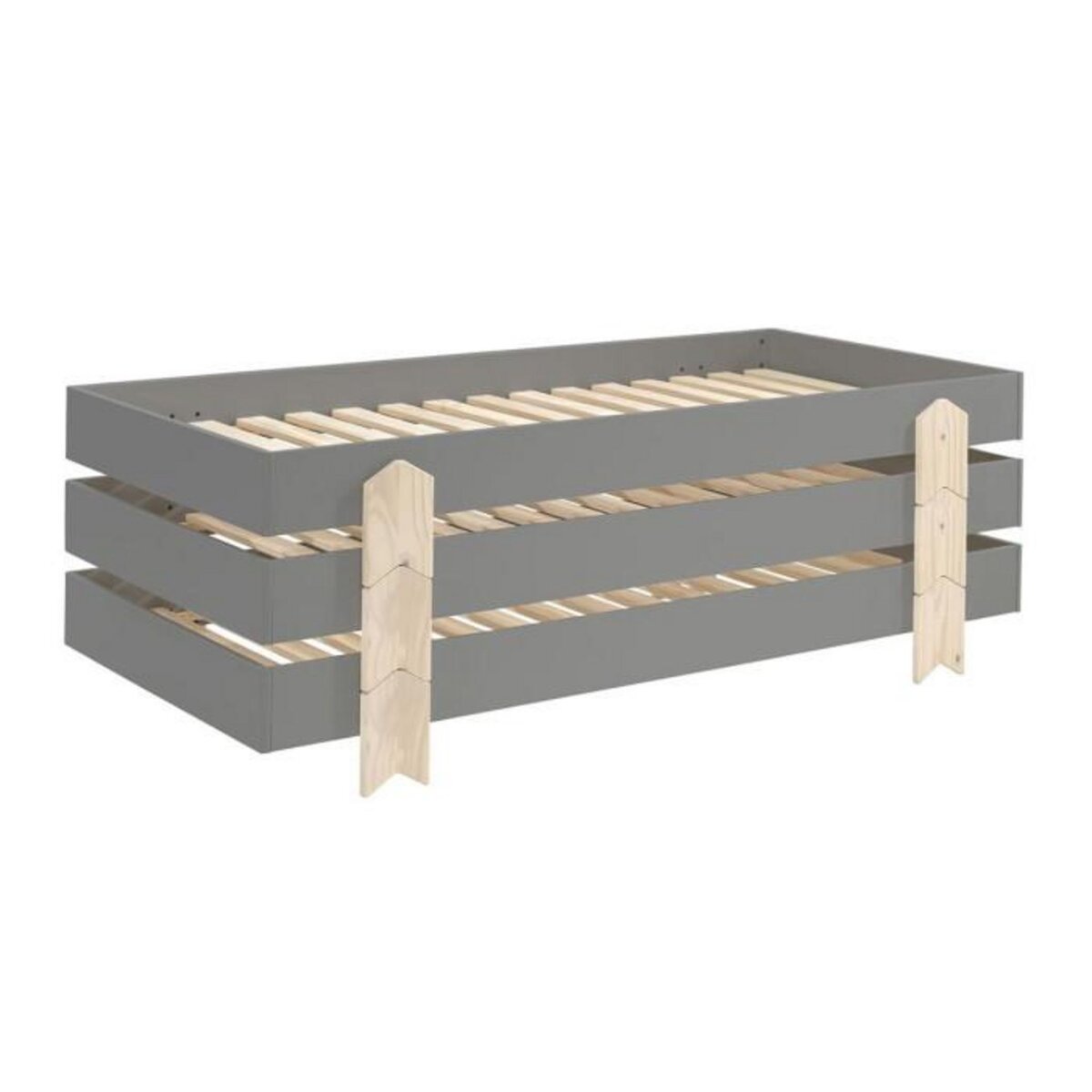 Paris Prix Lit Enfant en Bois  Modulo Arrow III  90x200cm Gris