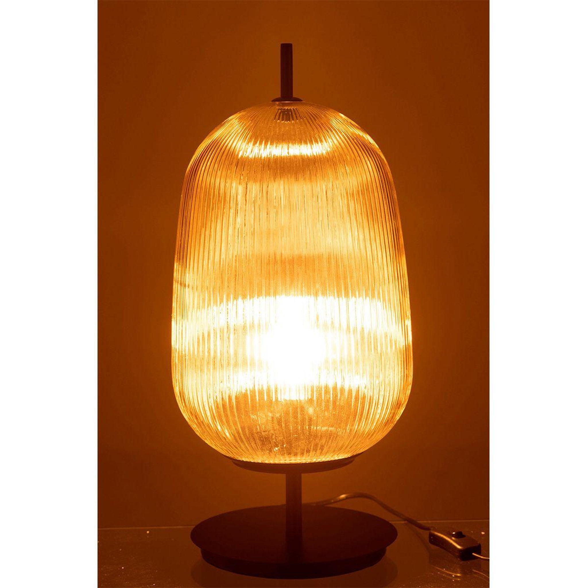 Voir la diapositive 3 : J-LINE Lampe à poser en verre  oasis ii  45cm jaune