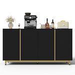 MERAX Buffet 4 porte(s) 0 tiroir(s) - 150 cm noir mdf