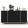 Voir la diapositive 1 : MERAX Buffet 4 porte(s) 0 tiroir(s) - 150 cm noir mdf