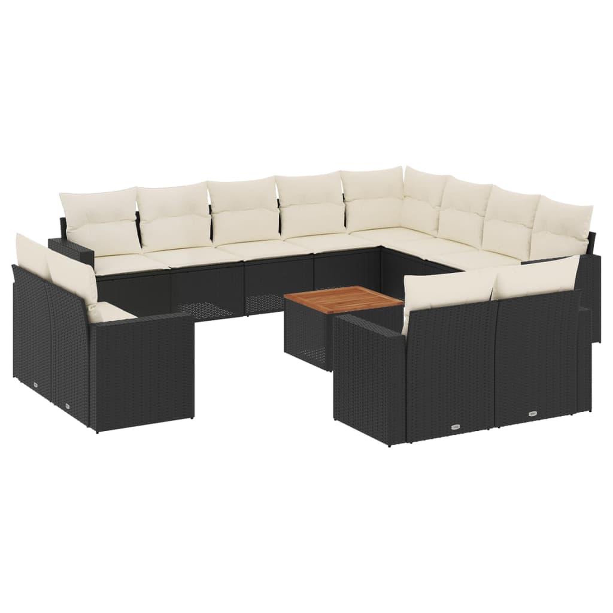 Voir la diapositive 2 : VIDAXL Salon de jardin avec coussins 13 pcs noir resine tressee
