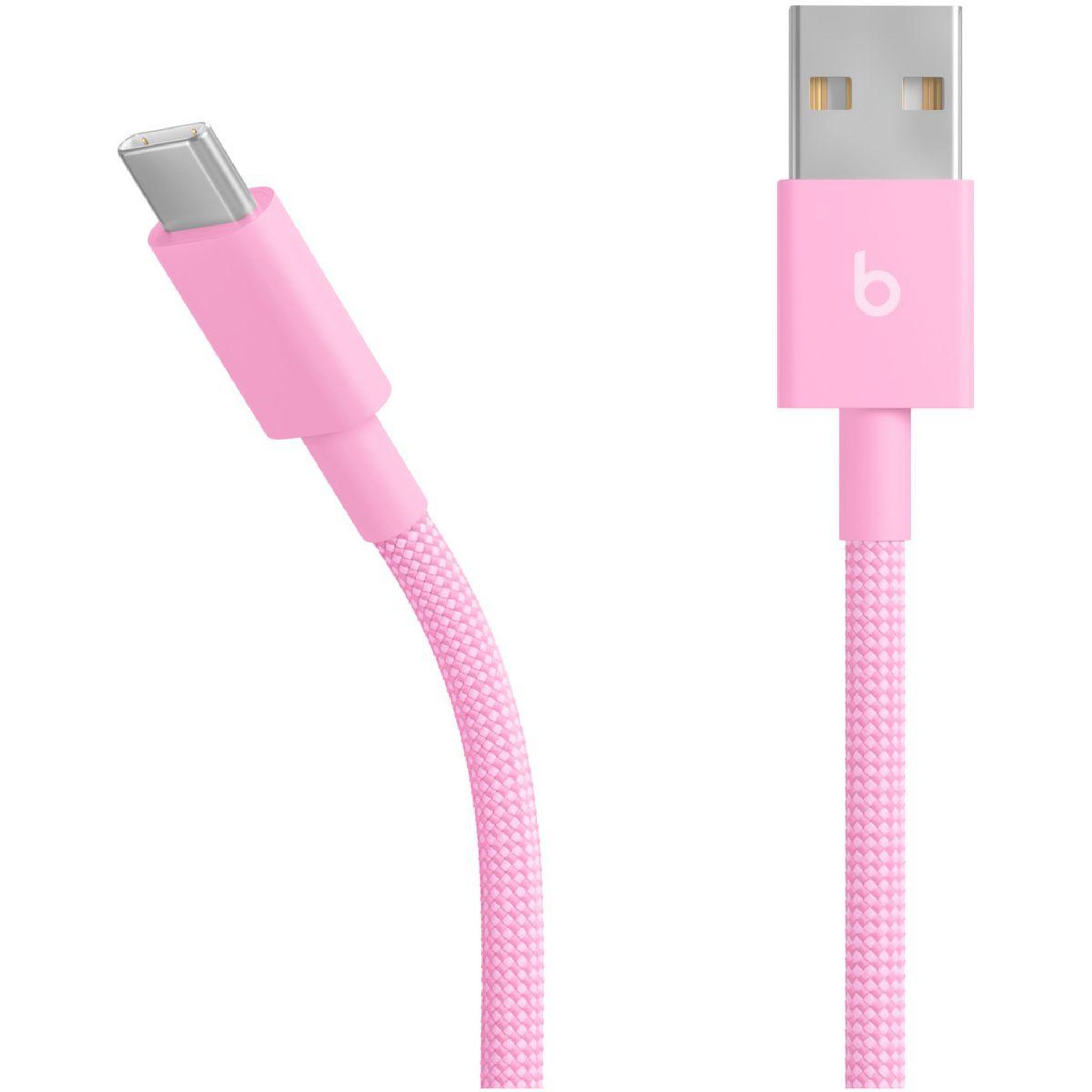 Voir la diapositive 2 : BEATS Câble usb-a vers usb-c 1.5m tisse rose neon