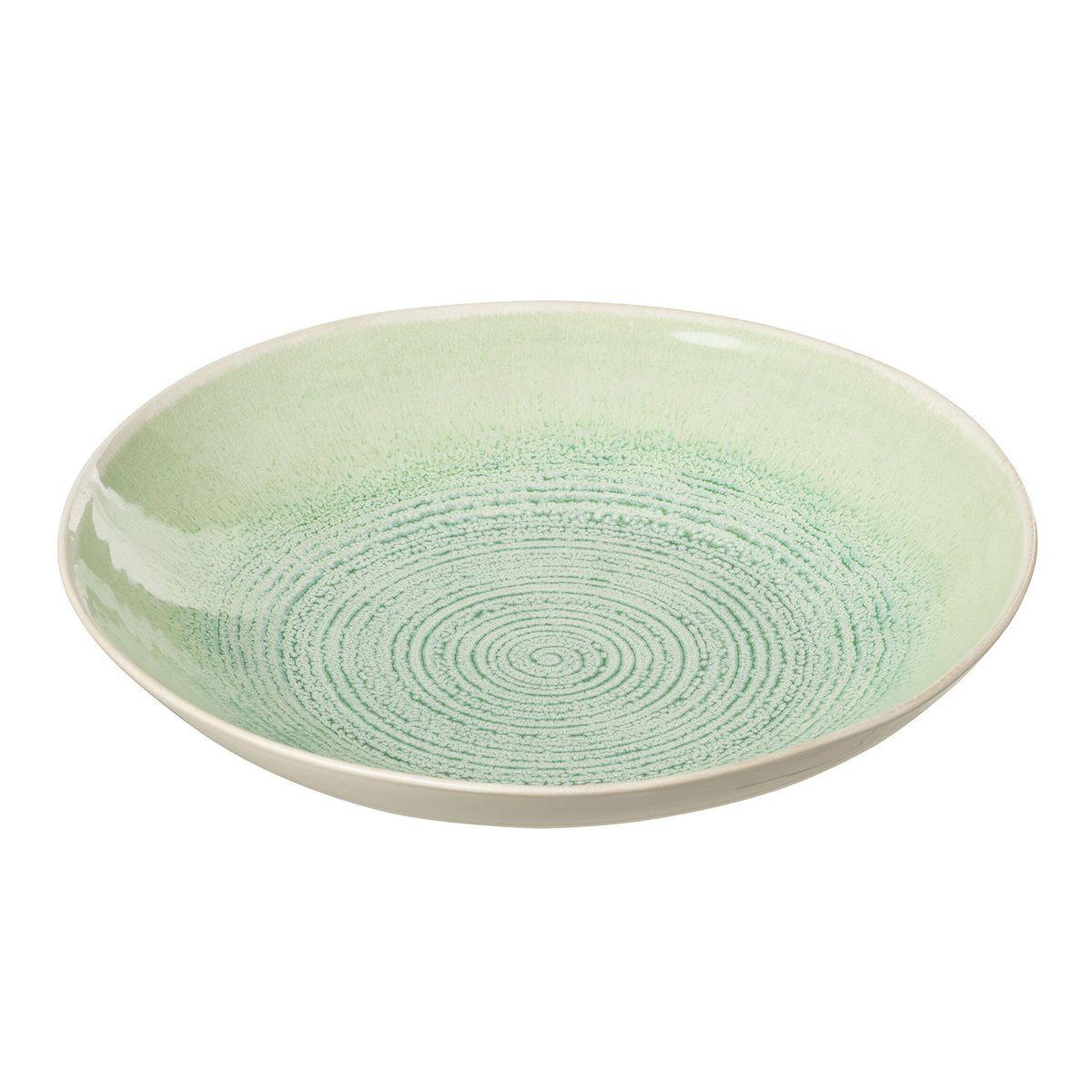 Voir la diapositive 2 : J-LINE Assiette creuse en porcelaine  lara  25cm vert