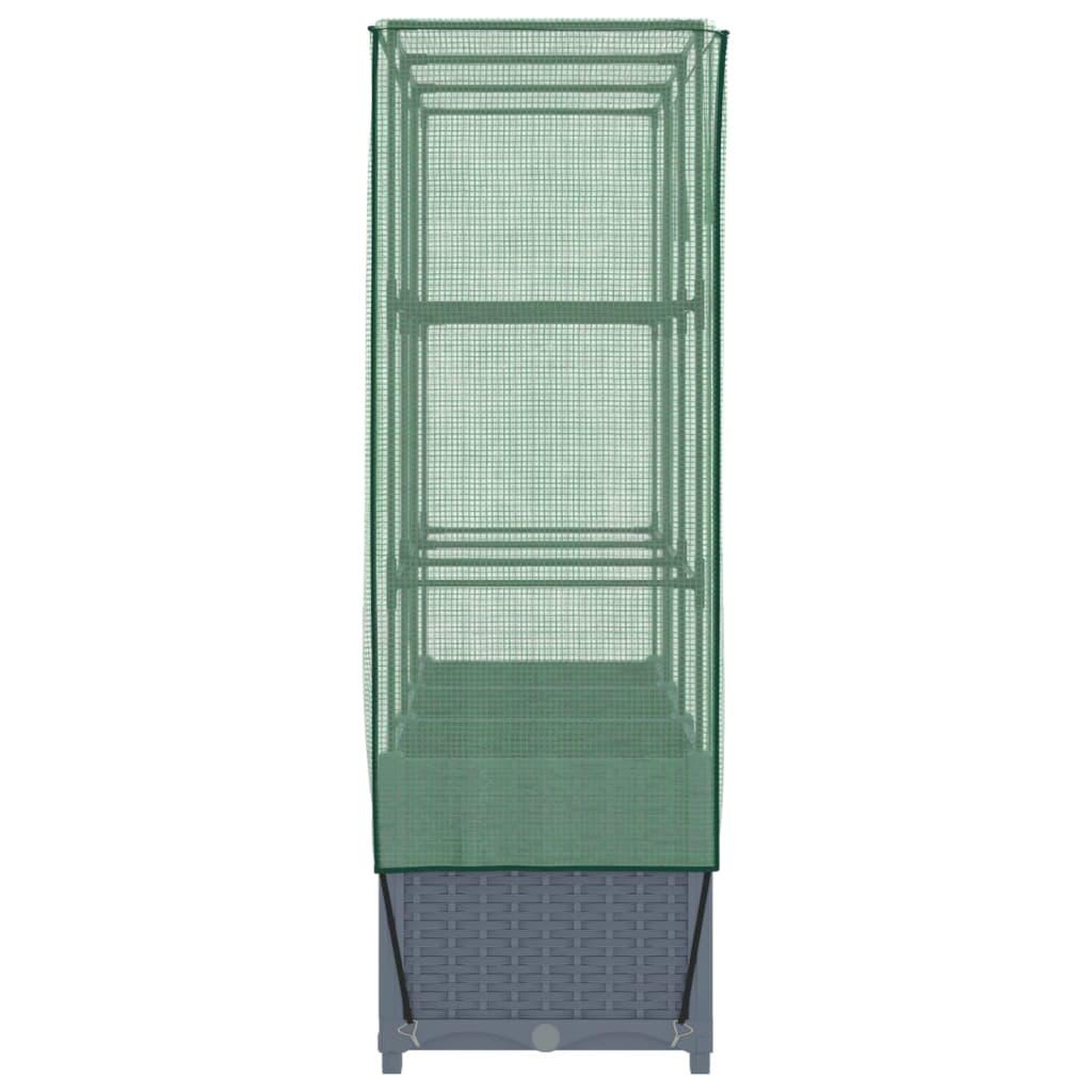 Voir la diapositive 5 : VIDAXL Jardiniere surelevee avec housse aspect rotin 120x40x138 cm
