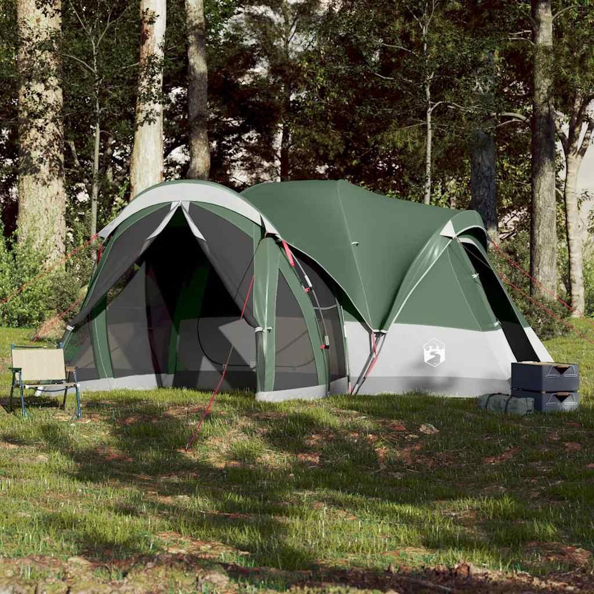 Voir la diapositive 3 : VIDAXL Tente familiale tipi 8 personnes vert impermeable