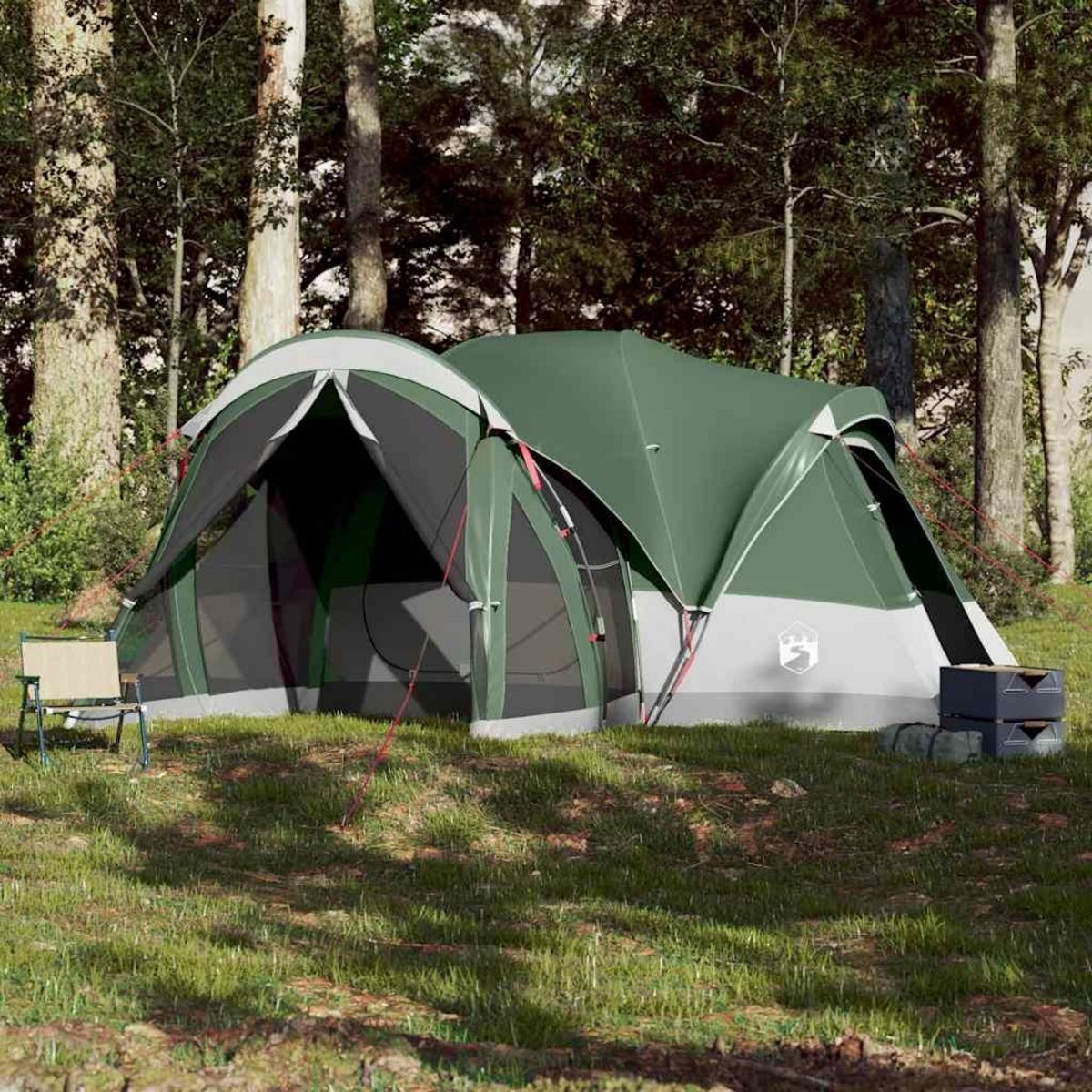 VIDAXL Tente familiale tipi 8 personnes vert impermeable