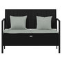 Voir la diapositive 3 : VIDAXL Banc de Jardin a 2 Places avec Coussins Noir Resine Tressee