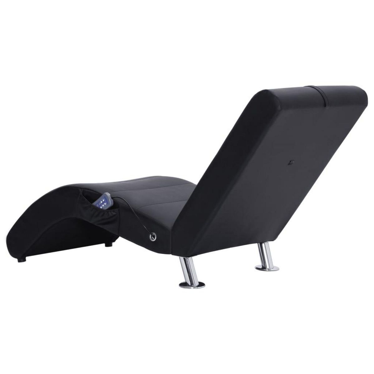 VIDAXL Chaise longue de massage avec oreiller Noir Similicuir