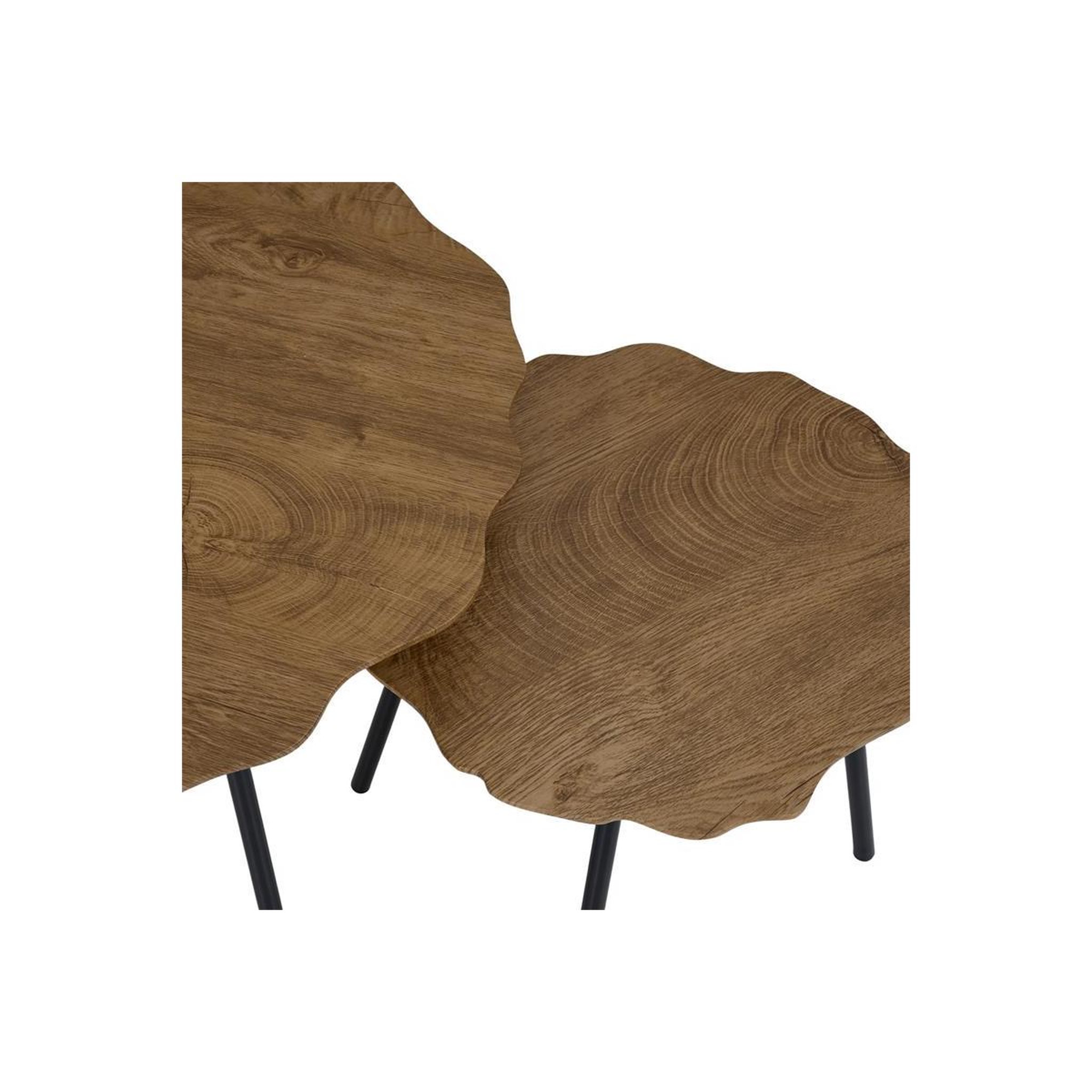 Voir la diapositive 3 : The Home Deco Factory Lot de 2 tables basses gigognes  forest  60cm marron