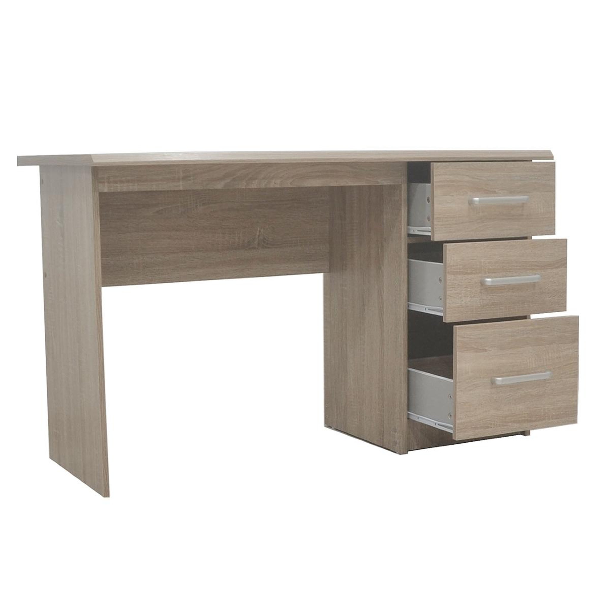 Voir la diapositive 5 : JLC KREATION Bureau moderne 3 tiroirs 120cm couleur bois otara