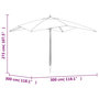 Voir la diapositive 6 : VIDAXL Parasol de jardin avec mat en bois sable 300x300x273 cm