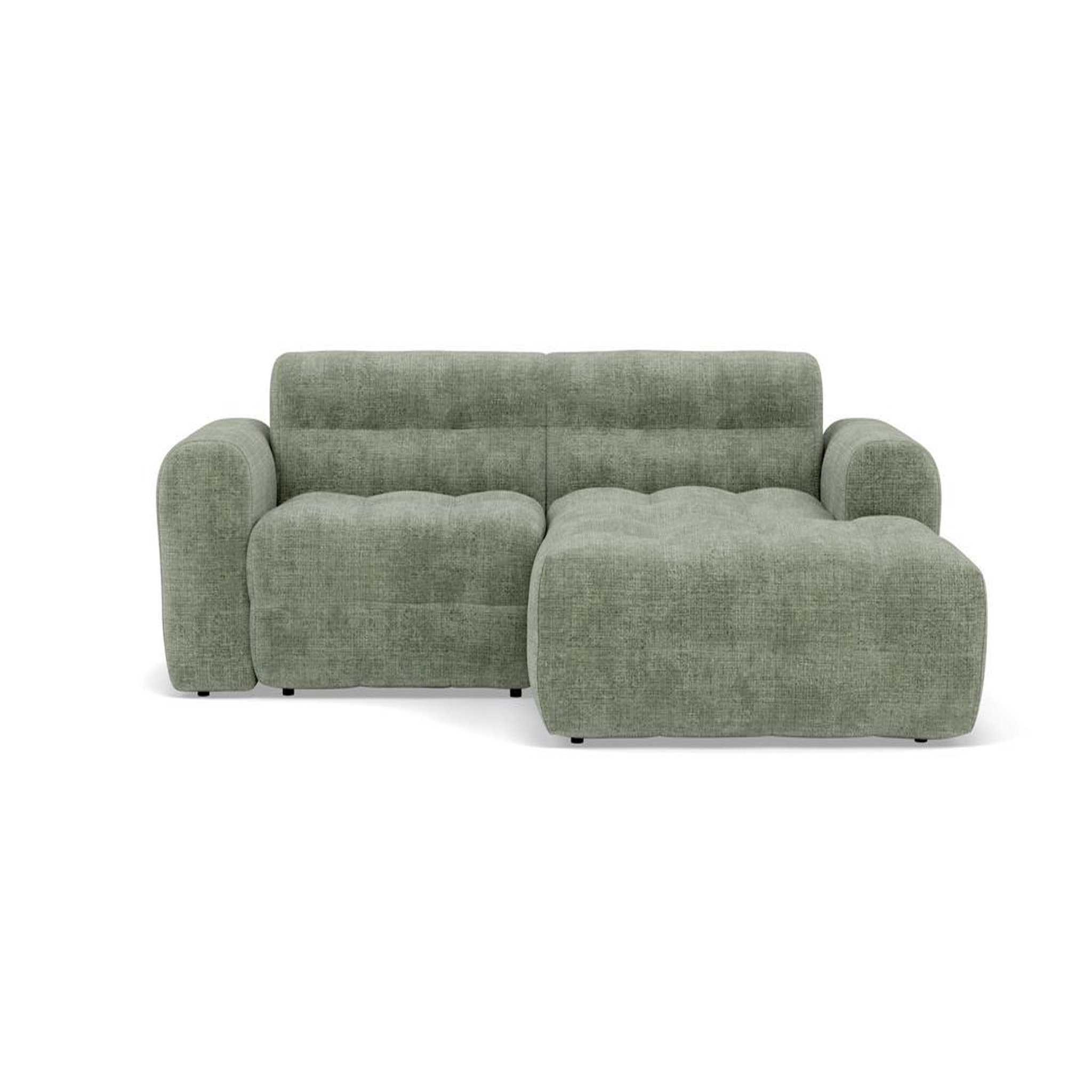 Voir la diapositive 1 : BEST MOBILIER Diane - canapé d'angle droit 4 places en velours texturé