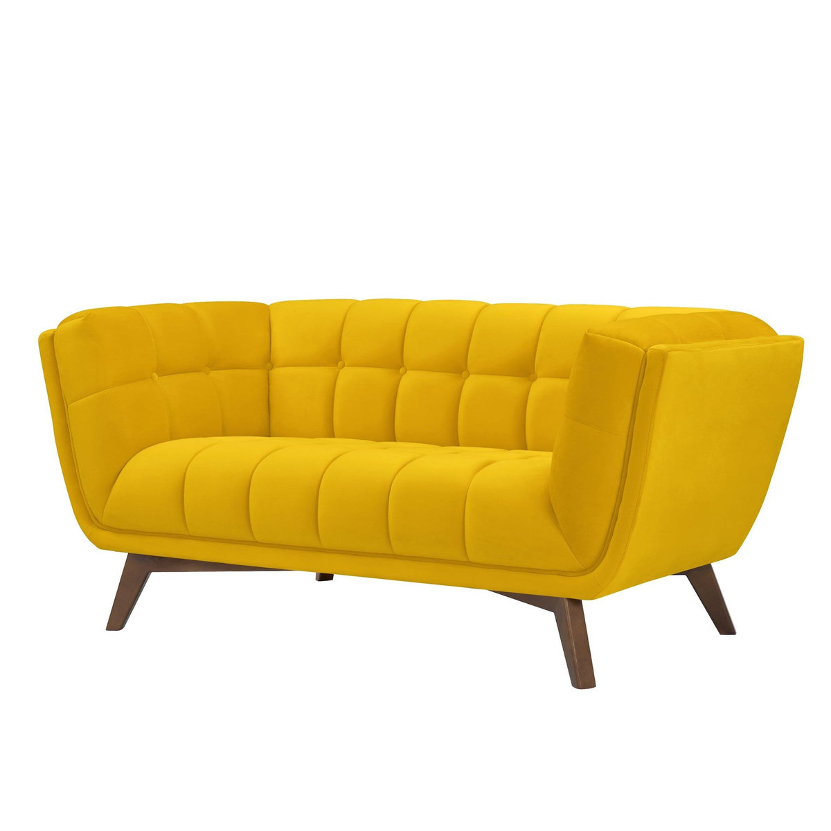 Rendez vous déco Canapé 2 places en velours jaune-Mona