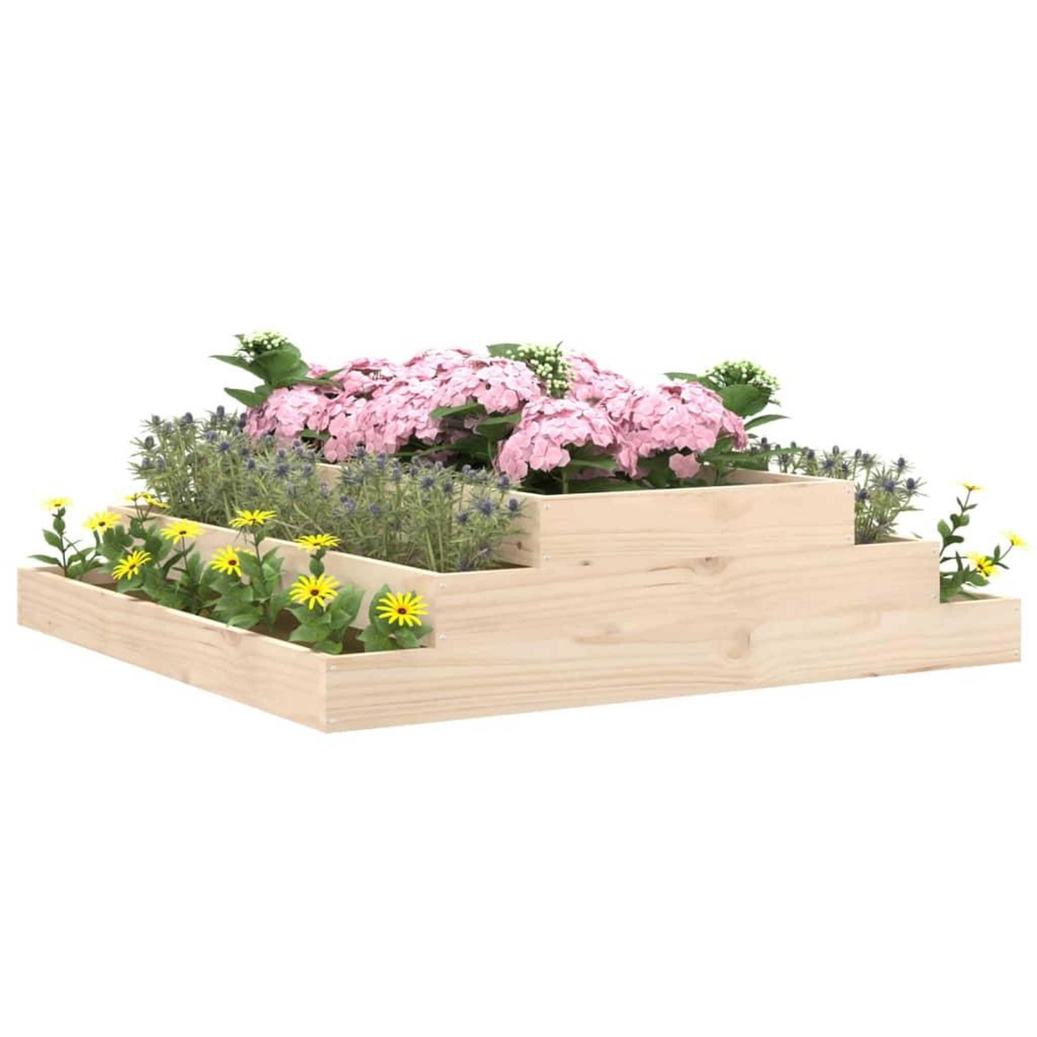 Voir la diapositive 3 : VIDAXL Jardiniere 110x110x27 cm Bois massif de pin