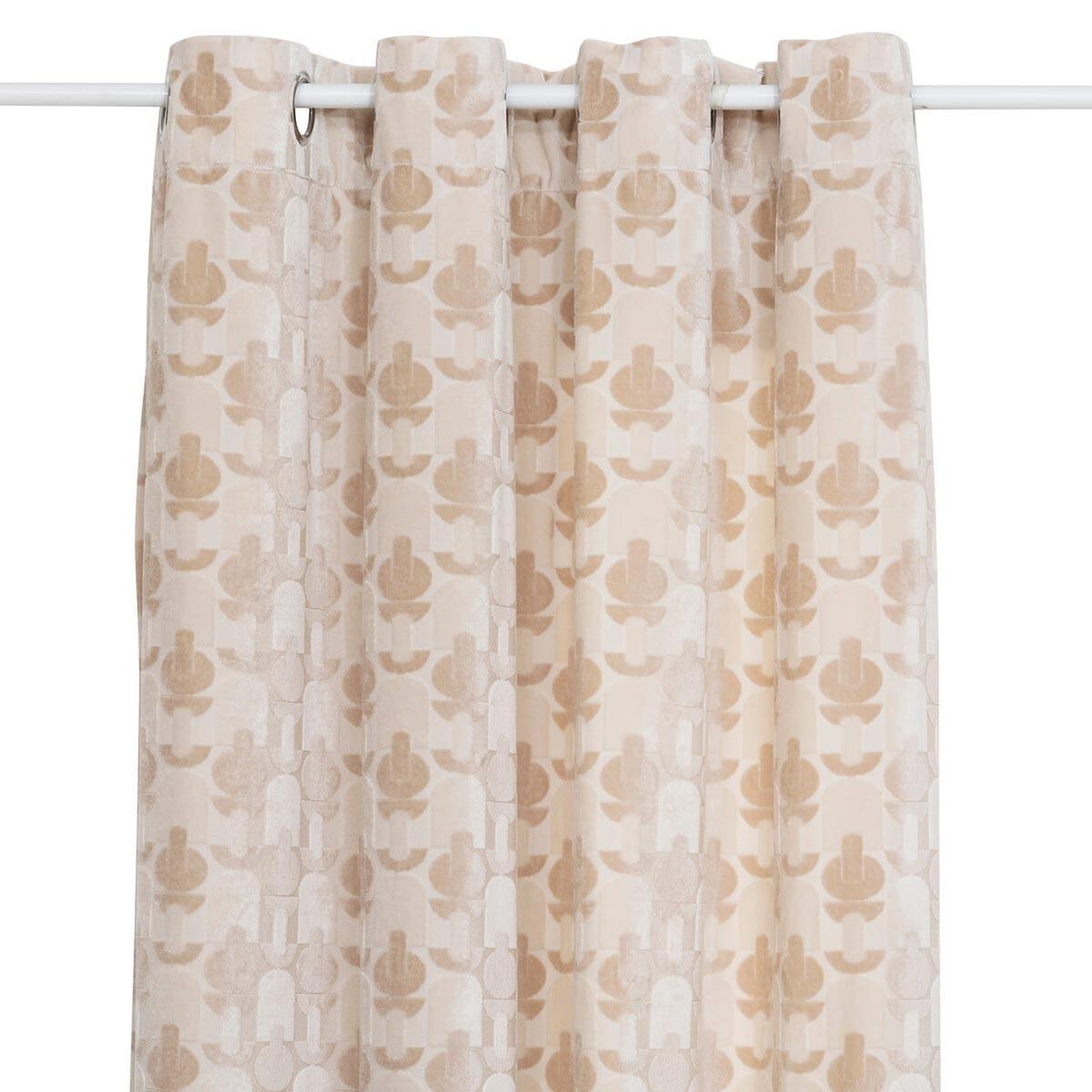 ATMOSPHERA Rideau jacquard en velours  luna  140x260cm beige lin