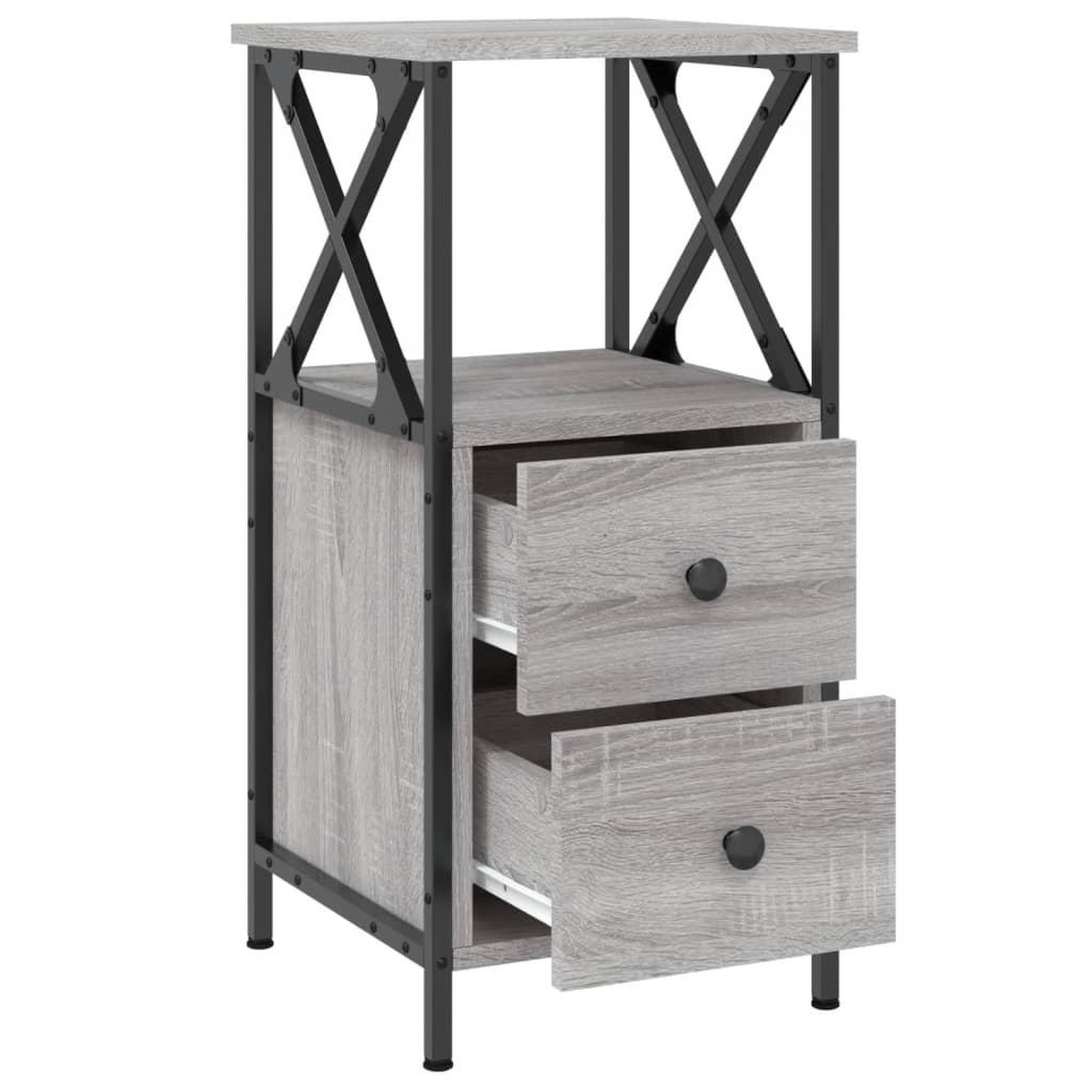 Voir la diapositive 5 : VIDAXL Table de chevet sonoma gris 34x35,5x70 cm bois d'ingenierie