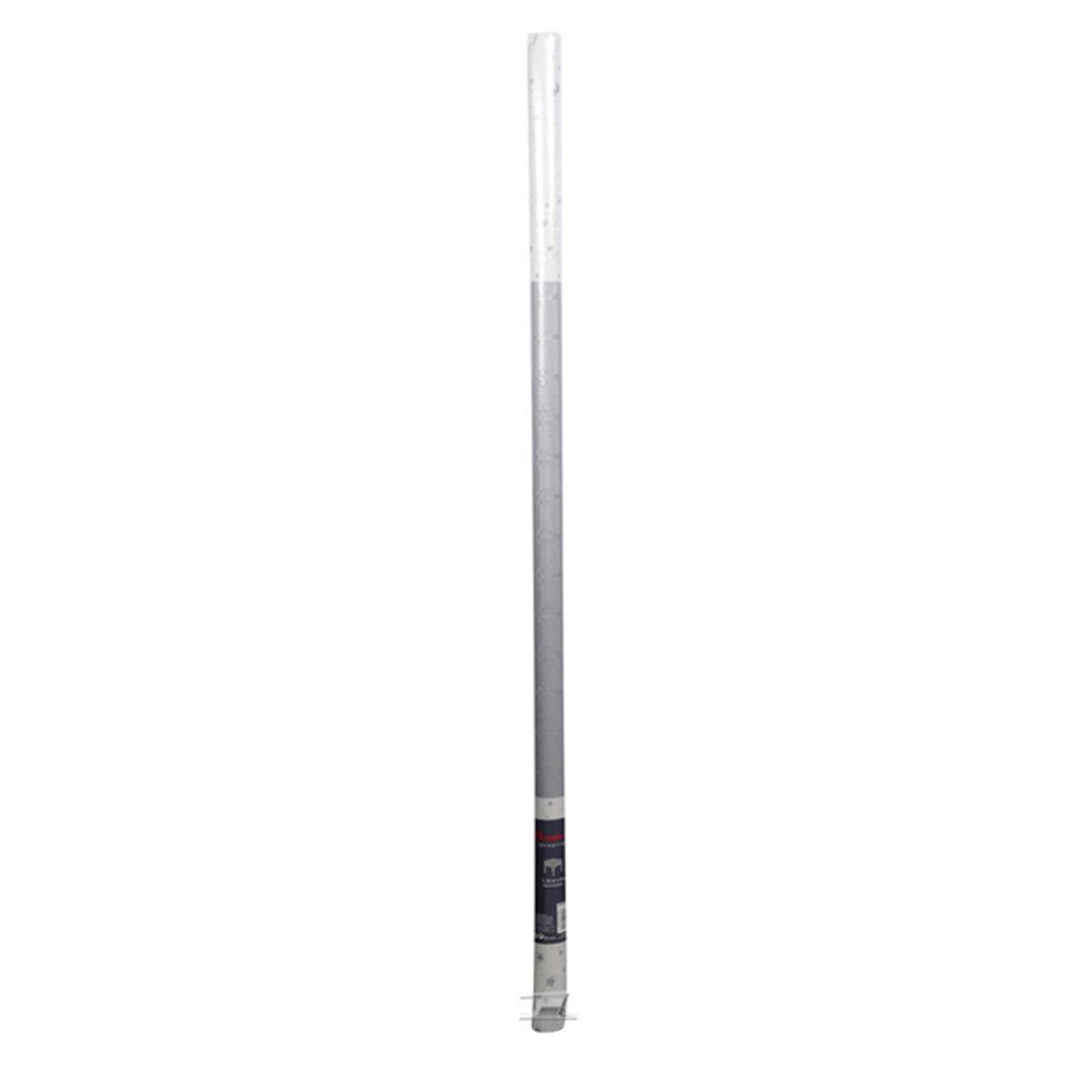 Voir la diapositive 2 : HOMEA Nappe papier  damassée étoile  1,18x5m argent