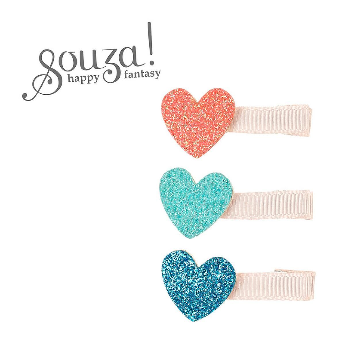 SOUZA Set de 3 Pinces a cheveux Bracha coeur