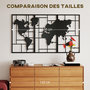 Voir la diapositive 6 : HOMCOM Lot de 3 décorations murales métal design graphique carte du monde métal noir